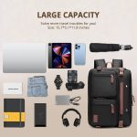 MOLNIA 3 in 1 Laptop Backpack, 17.3 inch Computer Bags for Men, Laptop Backpack for Men, for Travel Bussiness School Men Women, Black - Image 2